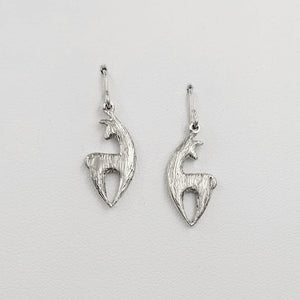 Alpaca or Llama Spirit Crescent Earrings - Sterling Silver on French wires