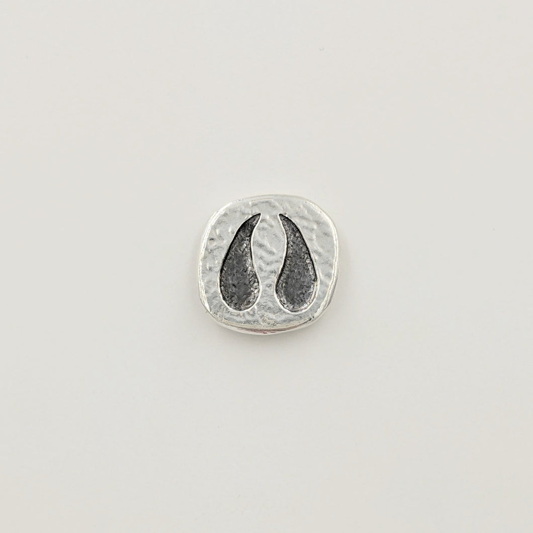 Alpaca or Llama Footprint Pin or Tie Tac  - Sterling silver