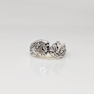 Unique Duo Head Alpaca Huacaya Ring - Sterling silver; hand-made; extremely comfortable