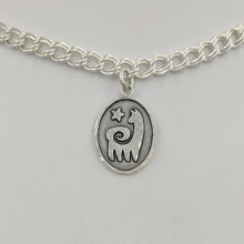 Load image into Gallery viewer, Alpaca or Llama Reflection Petrogylph Charm - with Star Hammered Rim  Sterling Silver