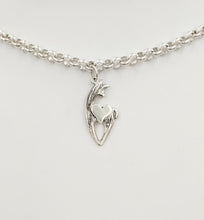 Load image into Gallery viewer, Alpaca or Llama Spirit Crescent Charm with Heart Accent - Sterling Silver 