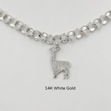 Load image into Gallery viewer, Alpaca Suri or Llama Silhouette Charm  14K White Gold