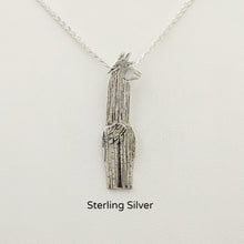 Load image into Gallery viewer, Sterling Silver Alpaca Suri Pendant viewed from the back  the tail actually moves