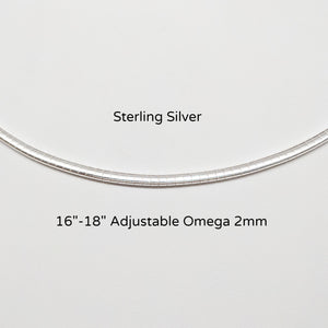 Sterling Adjustable Omega  16"-18"  Sterling Silver
