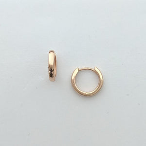 Huggie Earrings Hinged Loops - 14K Rose Gold