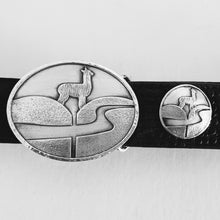 Load image into Gallery viewer, Custom Belt Buckle with Farm or Ranch Logo - With matching concho - Sterling Silver