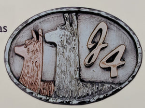 Custom Belt Buckls with Farm or Ranch Logo - Sterling Silver with 14K Yellow and Rose Gold Accents