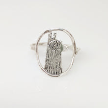 Load image into Gallery viewer, Alpaca Huacaya Head Open View Ring - Sterling Silver