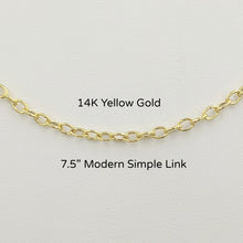 Load image into Gallery viewer, 14K Yellow Gold Modern Simple Link Charm Bracelet