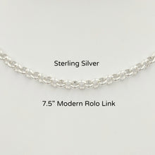 Load image into Gallery viewer, Sterling Silver Modern Rolo Link Charm Bracelet