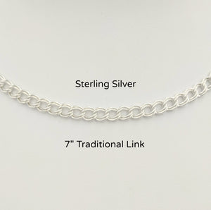 Sterling Silver Traditional Link Charm Bracelet