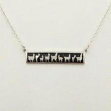 Load image into Gallery viewer, Llama Herd Line Bar Necklace - Sterling Silver