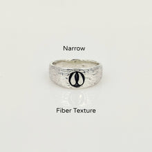 Load image into Gallery viewer, Alpaca or Llama Passion Print Signet Ring in Sterling Silver  8mm wide fiber texture