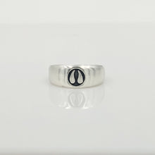 Load image into Gallery viewer, Alpaca or Llama Passion Print Signet Ring in Sterling Silver  8mm wide satin texture