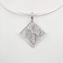 Load image into Gallery viewer, Llama Tri-Head Pendant  Diamond shape with smooth rim - Sterling Silver
