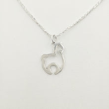 Load image into Gallery viewer, Alpaca Huacaya Open Silhouette Pendant - smooth finish sterling silver