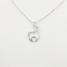 Load image into Gallery viewer, Alpaca Huacaya Open Silhouette Pendant smooth finish sterling silver