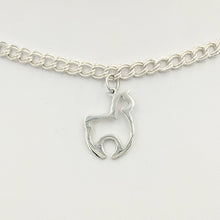 Load image into Gallery viewer, Alpaca Huacaya Open Silhouette Charm - smooth finish sterling silver