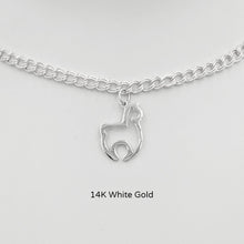 Load image into Gallery viewer, Alpaca Huacaya Open Silhouette Charm  - smooth finish 14K white gold