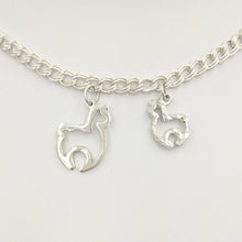 Load image into Gallery viewer, Alpaca Huacaya Open Silhouette Charm Hammered and smooth finishes Sterling Silver -2 sizes