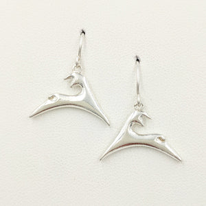 Alpaca or Llama Leaping Crescent Earring -  Sterling Silver