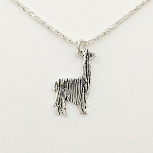 Alpaca Suri or Llama Sihouette Pendant Sterling Silver