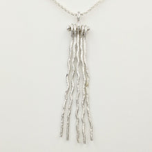 Load image into Gallery viewer, Alpaca or Llama 5 Strand Fiber Pendant - Fiber strands are Free Flowing; Sterling Silver