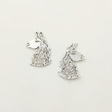 Load image into Gallery viewer, Llama Head Earrings Without Pearl Dangle - Sterling Silver on Posts