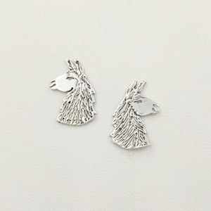 Llama Head Silhouette Earrings - Sterling Silver on Posts