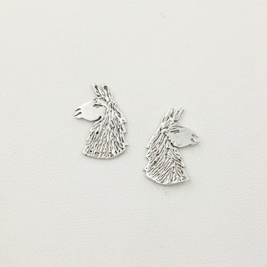 Llama Head Silhouette Earrings  Sterling Silver on Posts