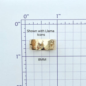 Sizing grid shown with llama icons