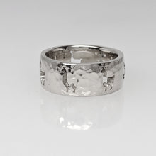 Load image into Gallery viewer, Llama Silhouette Icon Punch Ring - Sterling Silver, Hammered Finish