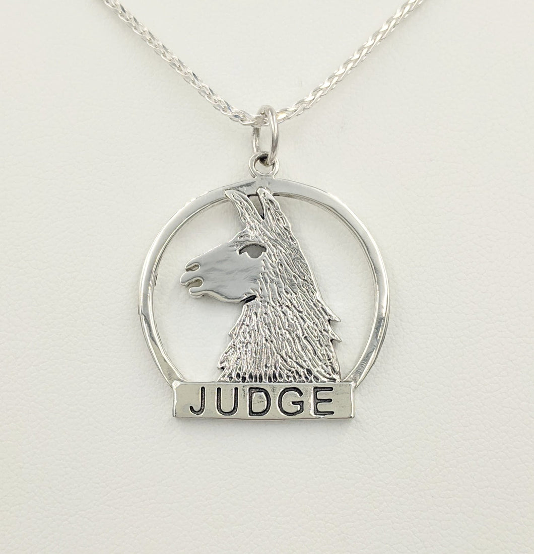 Llama Judge Pendant - Sterling Silver 