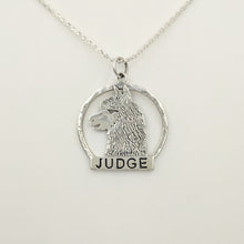 Load image into Gallery viewer, Alpaca Huacaya Judge Pendant - Hammered Rim; Sterling Silver