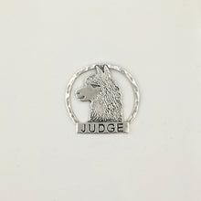 Load image into Gallery viewer, Alpaca Huacaya Judge Pin - Hammered Rim; Sterling Silver
