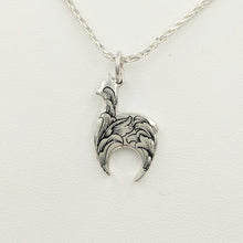 Load image into Gallery viewer,  Hand Engraved Huacaya Alpaca Crescent Pendant - Sterling Silver