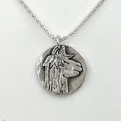 Alpaca Suri Relic Style Coins Pendant - Sterling Silver
