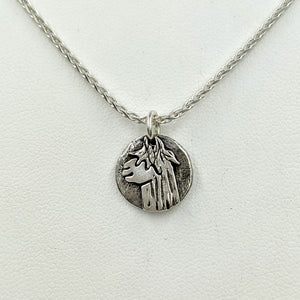 Alpaca Suri Relic Style Coin Pendant - Sterling Silver