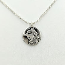 Load image into Gallery viewer, Alpaca Huacaya Relic Style Coin Pendant - Sterling Silver