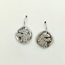 Load image into Gallery viewer, Alpaca Huacaya Relic Coin Earrings - French Wires, Sterling Silver