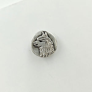 Alpaca Huacaya Relic Style Coin Pin - Sterling Silver