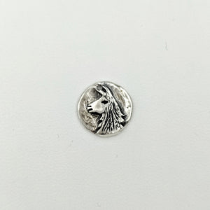 Llama Relic Style Coin Pin - Sterling Silver