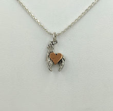 Load image into Gallery viewer, Alpaca Huacaya Crescent Pendant with 14K Rose Gold Heart