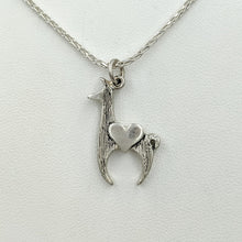 Load image into Gallery viewer, Llama Crescent with Heart Pendant - Sterling Silver 