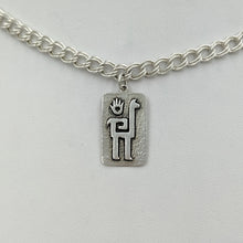 Load image into Gallery viewer, Alpaca or Llama Quechua Petroglyph Charm -  Sterling Silver with hand accent smooth finish