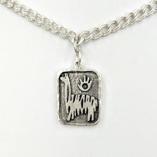 Load image into Gallery viewer, Alpaca Suri Network Charm with hand accent Hammered Rim   Sterling silver