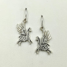 Load image into Gallery viewer, Alpaca or Llama Winged Soaring Spirit Earrings - Sterling Silver on French Wires