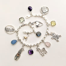 Load image into Gallery viewer, Sterling Silver Checkerboard Gemstones Charms