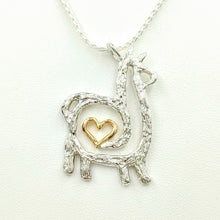 Load image into Gallery viewer, Alpaca or Llama Compact Spiral or Open Heart Pendant