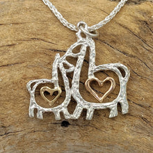 Load image into Gallery viewer, Alpaca or Llama Duo Compact Spiral or Open Heart Pendant
